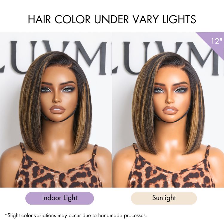 Glueless HD Lace Bob T-Part Lace Human Hair Wig - Highlight | 8"-14"