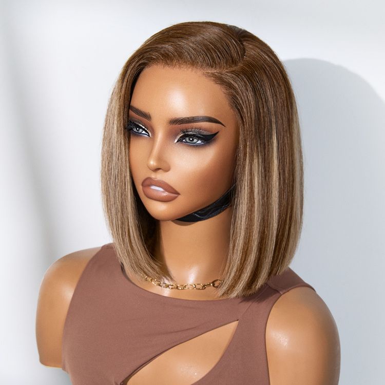Glueless HD Lace Bob T-Part Lace Human Hair Wig - Highlight | 8"-14"