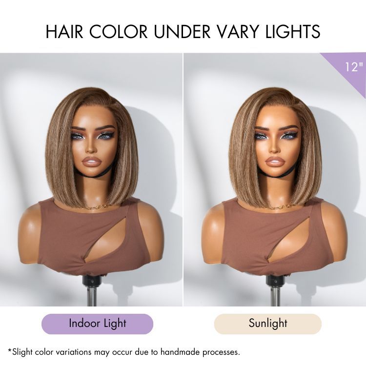 Glueless HD Lace Bob T-Part Lace Human Hair Wig - Highlight | 8"-14"