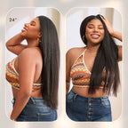 Glueless Kinky Straight Human Hair Wig 180% Density | 10"-28"
