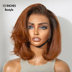 Glueless Bob 13X4 Frontal Human Hair Wig - Red | 8"-14"