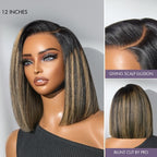 Glueless HD Lace Bob T-Part Lace Human Hair Wig - Highlight | 8"-14"