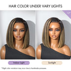 Glueless HD Lace Bob T-Part Lace Human Hair Wig - Highlight | 8"-14"