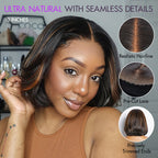 Glueless HD Lace Bob T-Part Lace Human Hair Wig - Red | 8"-14"