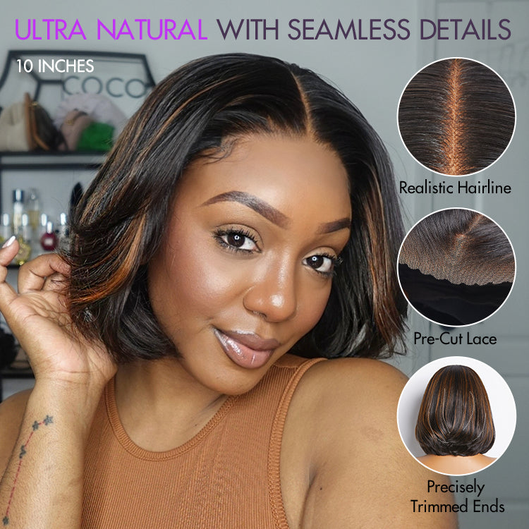 Glueless HD Lace Bob T-Part Lace Human Hair Wig - Red | 8"-14"