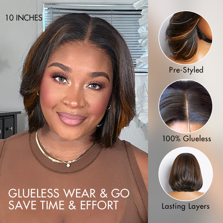 Glueless HD Lace Bob T-Part Lace Human Hair Wig - Red | 8"-14"
