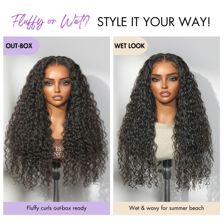 Glueless Curly U-Part Human Hair Wig - Brown 250% Density | 10"-28"