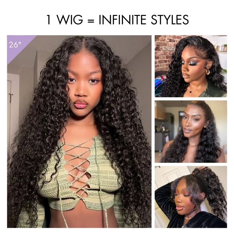 Glueless Curly U-Part Human Hair Wig - Brown 250% Density | 10"-28"