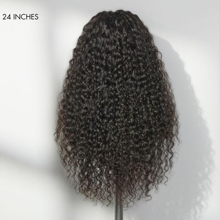 Glueless Curly U-Part Human Hair Wig - Brown 250% Density | 10"-28"