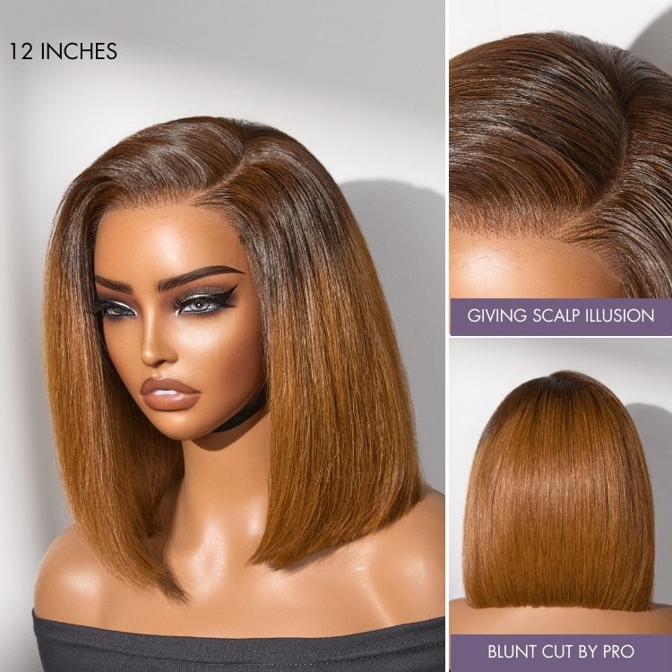 Glueless HD Lace Bob T-Part Lace Human Hair Wig - Red | 8"-14"