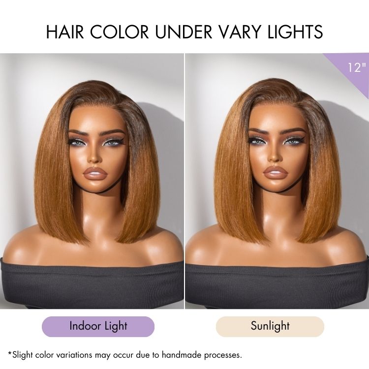Glueless HD Lace Bob T-Part Lace Human Hair Wig - Red | 8"-14"