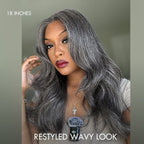 Glueless HD Lace Straight T-Part Lace Human Hair Wig - Grey 180% Density | 10"-28"