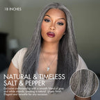 Glueless HD Lace Straight T-Part Lace Human Hair Wig - Grey 180% Density | 10"-28"
