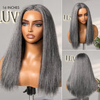 Glueless HD Lace Straight T-Part Lace Human Hair Wig - Grey 180% Density | 10"-28"