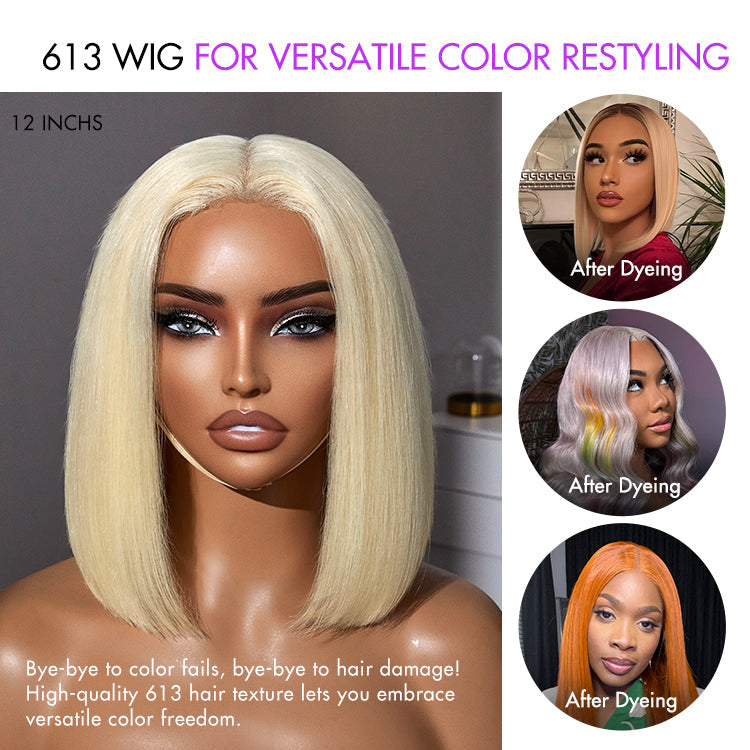 Glueless HD Lace Bob T-Part Lace Human Hair Wig - Red | 8"-14"