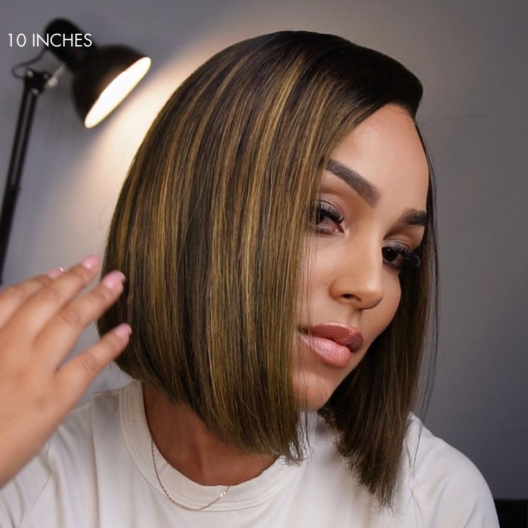 Glueless HD Lace Bob T-Part Lace Human Hair Wig - Highlight | 8"-14"