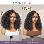 Glueless Curly T-Part Lace Human Hair Wig 180% Density | 10"-28"