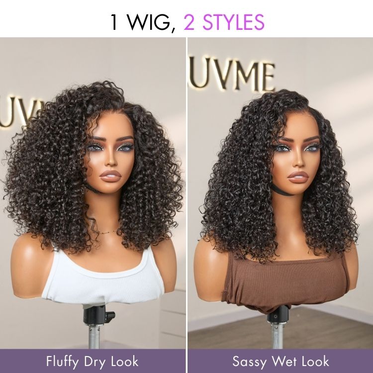 Glueless Curly T-Part Lace Human Hair Wig 180% Density | 10"-28"