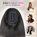 Glueless Kinky Straight Human Hair Wig | 10"-28"