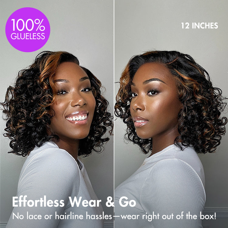 Glueless HD Lace Curly T-Part Lace Human Hair Wig - Grey | 10"-28"