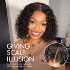 Glueless Curly T-Part Lace Human Hair Wig - Grey | 10"-28"