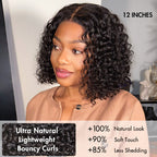 Glueless Curly T-Part Lace Human Hair Wig - Grey | 10"-28"