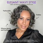 Glueless Loose Wave T-Part Lace Human Hair Wig - Grey | 8"-14"