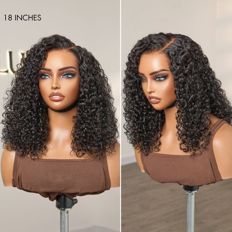 Glueless Curly T-Part Lace Human Hair Wig 180% Density | 10"-28"