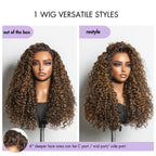 Glueless HD Lace Curly T-Part Lace Human Hair Wig - Highlight | 10"-28"