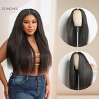 Glueless Kinky Straight V-Part Human Hair Wig 180% Density | 10"-28"
