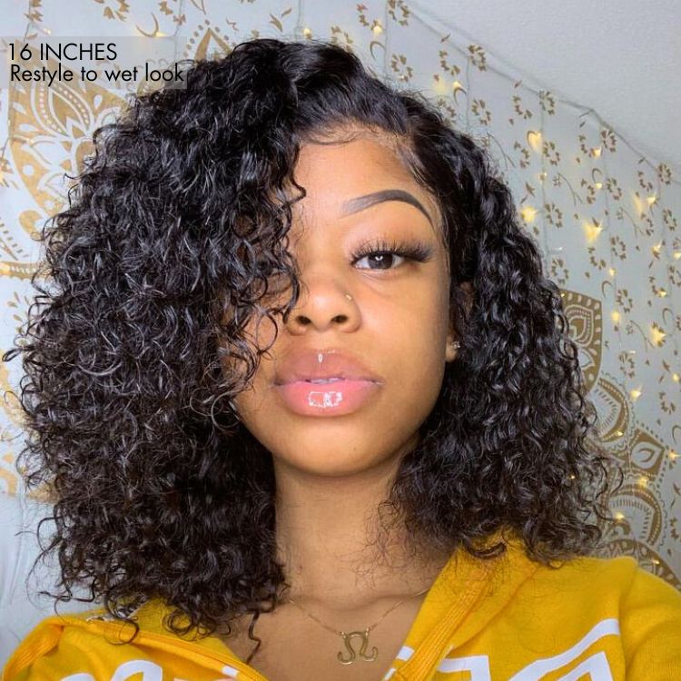 Glueless Curly T-Part Lace Human Hair Wig 180% Density | 10"-28"