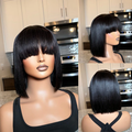 Glueless HD Lace Bob Human Hair Wig with Bangs | 8"-14"