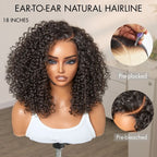 Glueless Curly T-Part Lace Human Hair Wig 180% Density | 10"-28"