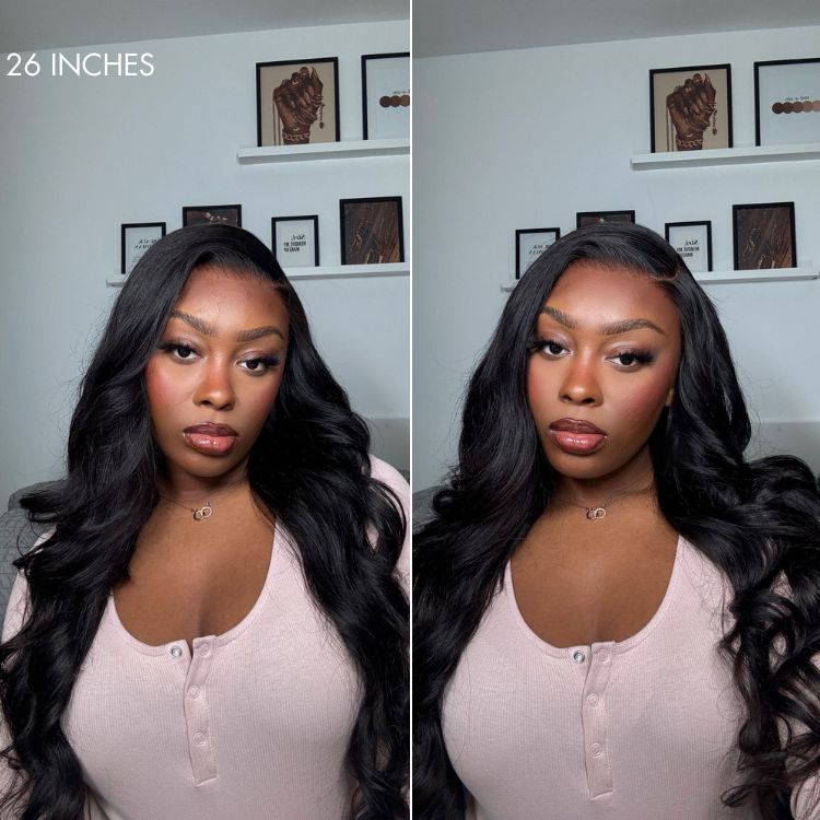 Glueless HD Lace Body Wave T-Part Lace Human Hair Wig 250% Density | 10"-28"