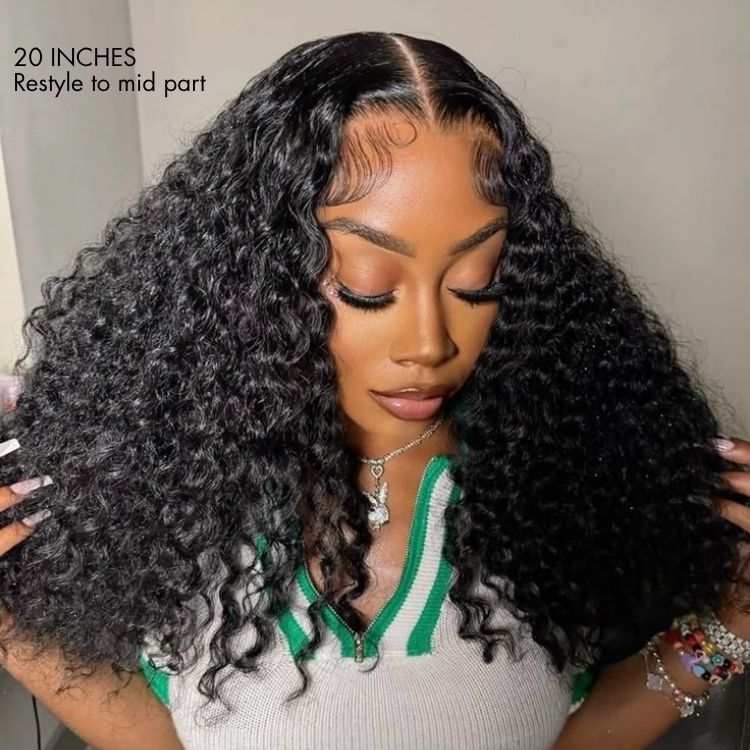 Glueless Water Wave T-Part Lace Human Hair Wig | 10"-28"