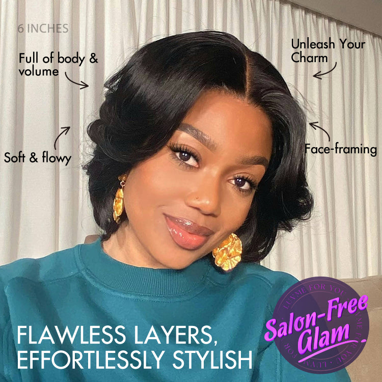 Glueless HD Lace Pixie T-Part Lace Human Hair Wig - Ombre | 8"-14"
