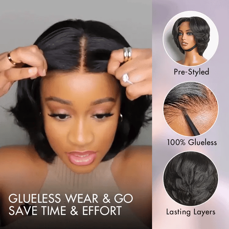 Glueless HD Lace Pixie T-Part Lace Human Hair Wig - Ombre | 8"-14"