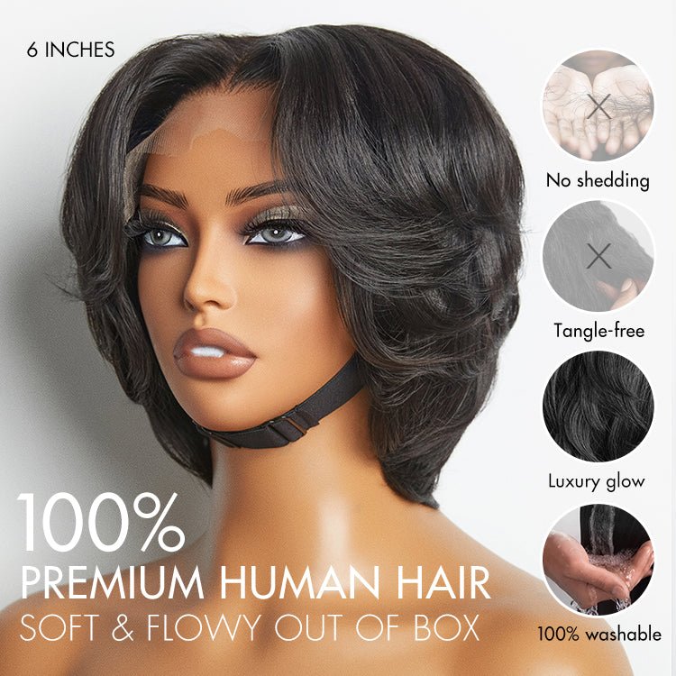 Glueless HD Lace Pixie T-Part Lace Human Hair Wig - Ombre | 8"-14"