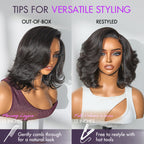 Glueless HD Lace Layered T-Part Lace Human Hair Wig - Grey with Bangs | 8"-14"