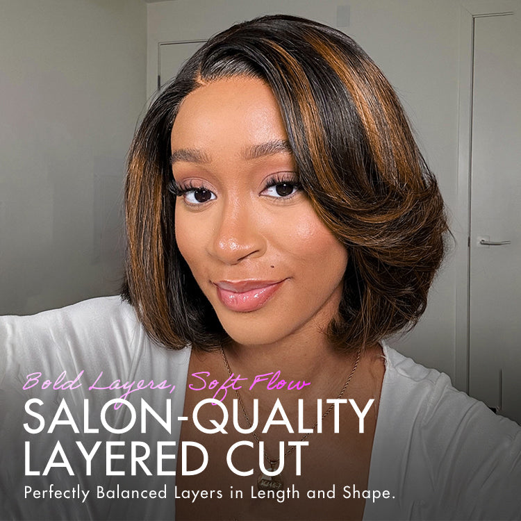 Glueless HD Lace Layered T-Part Lace Human Hair Wig - Red | 8"-14"