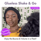 Glueless Curly U-Part Human Hair Wig - Brown with Bangs | 8"-14"