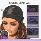 Glueless Bob Human Hair Wig - Highlight with Bangs | 8"-14"