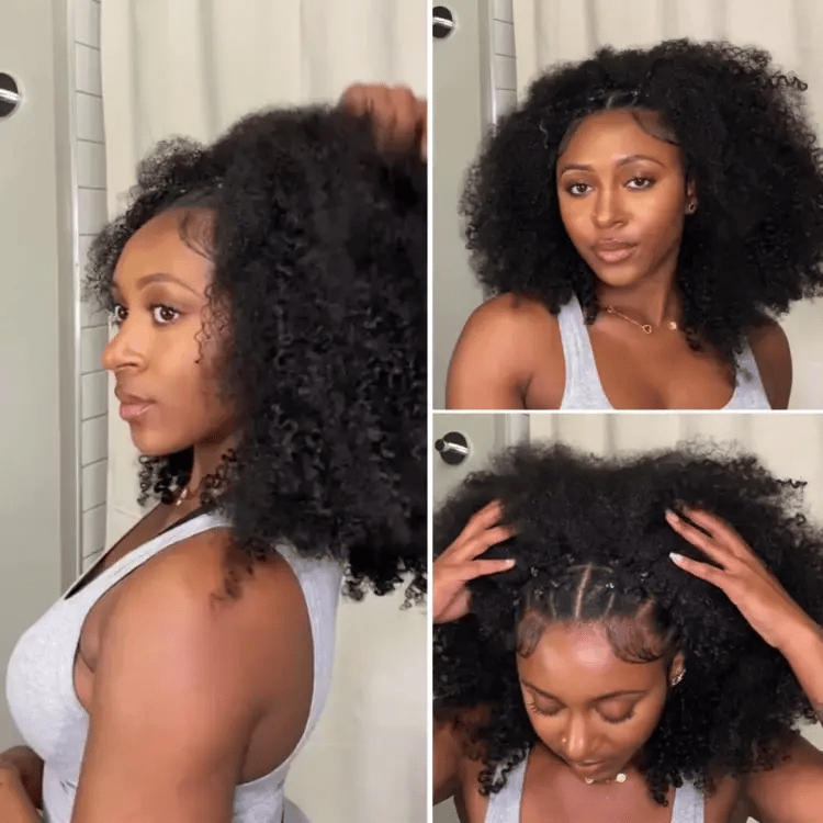 Glueless Kinky Straight Human Hair Wig 180% Density | 10"-28"