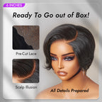 Glueless HD Lace Pixie T-Part Lace Human Hair Wig | 8"-14"