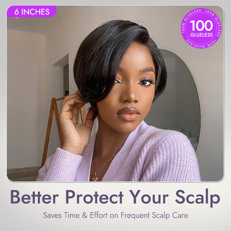 Glueless HD Lace Pixie T-Part Lace Human Hair Wig | 8"-14"