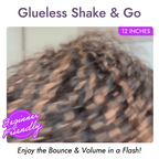 Glueless Curly Human Hair Wig - Grey with Bangs | 8"-14"