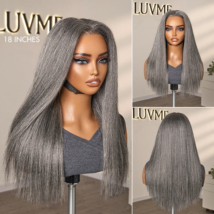 Glueless HD Lace Straight T-Part Lace Human Hair Wig - Grey 180% Density | 10"-28"