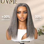 Glueless HD Lace Straight T-Part Lace Human Hair Wig - Grey 180% Density | 10"-28"