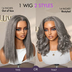 Glueless HD Lace Straight T-Part Lace Human Hair Wig - Grey 180% Density | 10"-28"