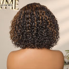 Glueless HD Lace Curly T-Part Lace Human Hair Wig - Red | 8"-14"